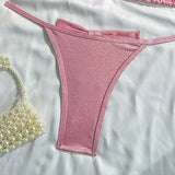 2026 Fashionable and Sexy Split 2-piece Swimsuit Women's Light Lace-up Solid Color Bikini Swimsuit Maillot De Bain 2 Pièce Femme