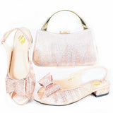 Doershow nice African Shoes And Bag Matching Set With blue Hot Selling Women Italian Shoes And Bag Set For Party  HAS1-10