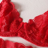 Toucheart 3 Piece Set Lingerie Garter Sets Lingerie For Woman Sexy Mini Skirt See-Through Embroidered Bra Erotic Underwear New