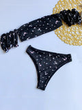 Sexy Ruffled Frill Off Shoulder Bikini Women Swimwear Female Swimsuit Two-pieces Bikini Set Ribbed Bathing Suit Swim Beach Wear