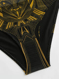 2026 Printed Mesh Swimsuit One Piece & Beach Dress Long Sleeves Swimwear Women Bathing Swimming Swim Suit Padded Beachwear