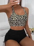 Leopard Swimwear Women High Waist Swimsuit 2026 Sexy Back Hollow Out Swimsuit Beach Wear Female Bathers Bathing Swimming Summer