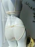 MOYISU Luxury Classic Thin Embroidery Light Luxury Silk French Underwear Sexy Pure Desire Lace Bra Set Small Chest Triangle Cup