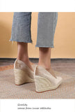 Spring Summer Shoes Women High Heels Fashion Ladies Wedges Party Shoes Retro Straw Shoes Women Pumps Wedge Heel 8.5cm