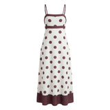 2026 Summer Women Slip Dress Spaghetti Straps Dots Print Swing A-line Dress Party Bohemian Casual Elegant Dresses