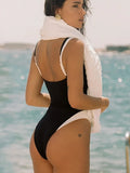 2026 Polka Dot U Neck One Piece Swimsuit Women Swimwear Female Monokini Bather High Leg Cut Bathing Suit Swim Beachwear Bodysuit