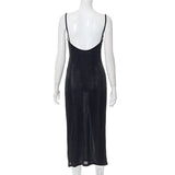 Elegant Sexy Evening Party Dress for Women 2022 New Midi Long Bodycon Slip Dresses Summer Thigh Split Vestidos De Fiesta