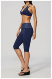 Summer Polka Dot Yoga Sets Women Hanging Neck Shockproof Sports Bra Fitness Suit Folding High Waist Mid Pants Gym Tracksuit