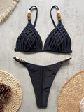 Beads Cross Bandage Bikinis 2026 Bikini Women Swimwear Female Swimsuit Two-pieces Bikini Set Push Up Bra Bathing Suit Swim Lady