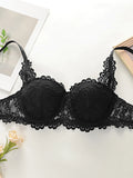 Women's New Black Lace Bra With Steel Rims, Lifting Bra, Underwear, Hip Lifting Triangle Underwear Set B1111PRO