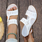 Plus Size 43 Summer High Heel Sandals Women Lightweight Hollow Out Thick Heeled Sandles Woman Outdoor Open Toe Casual Sandals