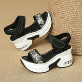 Sequin Chunky Wedges Sandals Women Plus Size 42 High Heel Platform Sandles Woman Comfy Thick Bottom Heighten Gladiator Sandalias