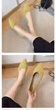 2025 Women Pointed Toe Flats Breathable Fabric Spring Summer Flat Shoes Soft Sole Slip-on Girls Daily Walking Driving Loafers