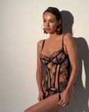 Toucheart Erotic Lingerie Embroidered Floral See-through Sexy Body-shaping Women Intimate Hot Split Underwear Set with Stockings