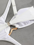 Sexy Black Hollow Out Bikini 2025 Women One Shoulder Metal Designer  Backless Thong One Piece Swimsuit Summer Bathing Suits
