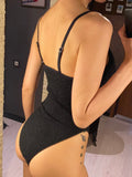 New Wrinkled Crinkled Glitter Sparkling One Piece Swimsuit Women Swimwear Female High Cut Padded Bather Bathing Suit Swim V6407
