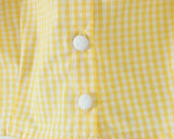Foridol Gingham Printed Yellow Women Summer Dress Set Lace Top+skirt Sets Vintage French Style Midi Dress Oufits Plaid Vestidos