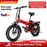 Cybervelo 1000W Ebike For Adults,Removable Battery EBike,28+MPH,Foldable Electric Bike,80 Miles Max Range,Fat Tire EK4 EK5