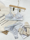 2026 Sexy Bikini Sliver Sequins High Waist Swimwear Swimsuit Women Bikinis Set Bathing Suit New Bikini Female Push Up Metal Hoop