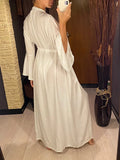 New Sexy Beach Long Maxi Dress Women Beach Cover Up Tunic Pareo White V Neck Dress Robe Swimwear Cover Up Bikini Beachwear V2623