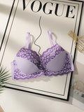 Women's Oversized Underwear With Half Cup Gathered Anti Sagging Flower Embroidery Design Suitable For Plump Women 90D-110D B2510