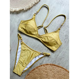 10 Colors V Neck Rhinestones Bikini Female Swimsuit Women Swimwear Padded Bather Bathing Suit Swim Two-pieces Bikini set K8138