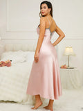 Women's Summer Dresses V Neck With Lace Trim Long Breathable Elegant Dress Women's Clothing For Home And Parties