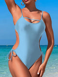 2026 Sexy Cut Out Monokini Swimsuit One Piece Solid String Swimwear Women Bathers Bathing Swimming Swim Suit Female Beach Wear