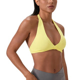 YOGA Naked Feeling Strappy Padded Sports Bras for Women - Fitness Workout Top Criss Cross Back Yoga sports Bras No steel ring