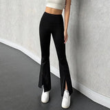 Women's High-Waisted Slim Fit Micro Flared Yoga Pants Sports Tight Wide Leg Trousers Comfortable No Awkward Lines