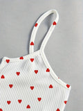 Summer Women Sleepwear Pajamas Sets Love Print Bow Dipped Crop Tops and Shorts Set Casual Loungewear Home Clothes