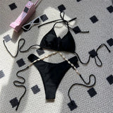5 Colors Sexy Halter Shell Brazilian Bikini Female Swimsuit Women Swimwear Two-Pieces Bikini Set Bather Bathing Suit Swim V5469