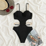 Sexy Ribbed Underwired Bra Cup Female Swimwear One Piece Swimsuit Women Backless Monokini High Cut Bathing Suit Swim Bodysuit