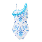 Womens One Piece Swimsuit with Cover Up Print Skirts Beachwear Female Swimwear 2025 Flower Print Bathing Suits for Women Holiday