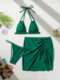 ZTVitality Solid Sexy 3 Piece Bikini Set 2025 New Arrival Padded Bra Bandage Push Up Swimsuit Women Swimwear Summer Biquini