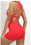 Padded Jumpsuit Sport Women Yoga Bodysuit Fitness Wear Gym Sportswear High Elastic Workout Running Clothes