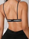 Fashion triangle cup black underwear without steel ring detachable chest cushion women's underwear comfortable to wear YS3590