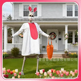 Easter Bunny Costume Women Rabbit Cosplay Outfit Skeleton Bunny Dress Halloween Party Stage Performance Dance Show Costume