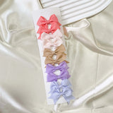 10Pcs/card Grosgrain Ribbon Bows Hair Clips For Girls Small Trailing Bowknots Hairpins Headwear Kids Hair Accessories