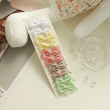 10Pcs/card Grosgrain Ribbon Bows Hair Clips For Girls Small Trailing Bowknots Hairpins Headwear Kids Hair Accessories