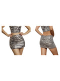 Women's Sparkly Sequin Mini Skirt Zebra Print Bodycon Short Skirt for Party Work