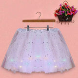 Women's Tulle Skirt Star Sequined Short Tutu Skirt Fancy Ballet Dancewear Party Costume Ball Gown Led Light Luminous Mini Skirts