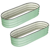 HiMISSH Oval Galvanized Raised Garden Beds For Outdoor Use