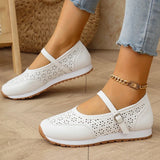 White Hollow Out Platform Sneakers Women 2025 Plus Size 36-43 Breathable Sports Shoes Woman Comfort Non Slip Walking Flats Mujer