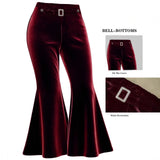 spring and autumn versatile wide-leg pants with metal decoration large size gold velvet wide-leg pants casual pants