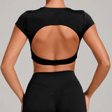 Sexy Hollow Out Backless Sports Shirts Women Shorts Sleeve High-strength Double-layer Stitching Without Chest Sports Tank Tops
