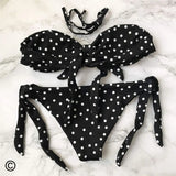 Sexy Leopard Polka Dot Knotted Brazilian Bikini Women Swimwear Female Swimsuit Two-pieces Bikini Set Bather Bathing Suit V643