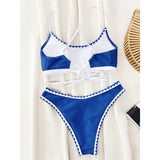 New Cross Back Brazilian High Cut Leg Bikini Women Swimwear Female Swimsuit Two-Pieces Bikini Set Bather Bathing Suit Swim V5582