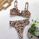 Snakeskin Female Swimsuit High Waist Bikini Women Swimwear Two-pieces Bikini Set Hollow Out Bather Bathing Suit Swim Beachwear
