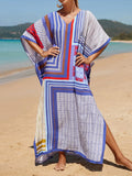 2026 New Colorful Kaftan Tunic Beach Dress Beach Wear Beachwear Beach Cover Up Cover-upsLoose Maxi Dress Female Women V4428